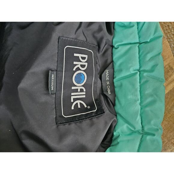 Profile Vintage Colorblock Down Filled Ski Vest Women’s Size M Pockets Aspres - Picture 13 of 14